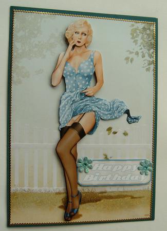 1950's Pin Up Girl Eva Grace (light Blue) by Margaret Scott