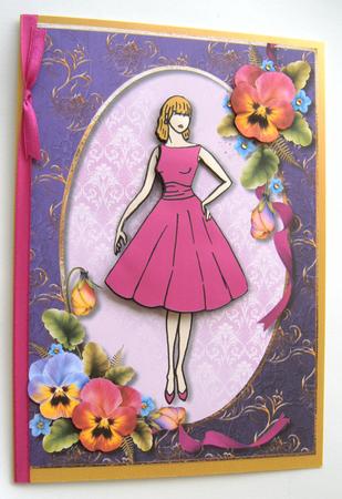 50's 'sandy' Fuchsia Dress & Pansies by Margaret Scott