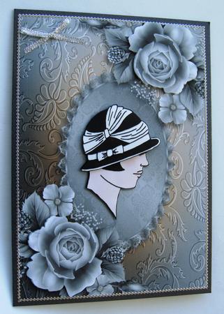 20's Monochrome Cameo Topper by Margaret Scott
