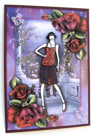 1920's Flapper on the Patio + Blended Roses by Margaret Scott