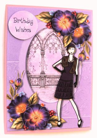 1920's Flapper & Wild Roses by Margaret Scott