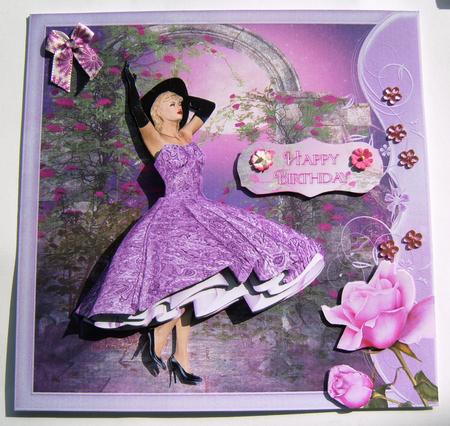 1950's Lilac and Pink Rose Lady Mini Kit by Margaret Scott