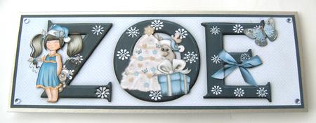 Girl in Blue Zoe Large Dl Name Card by Margaret Scott