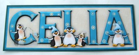 Fun on Ice Celia Large Dl Name Card by Margaret Scott