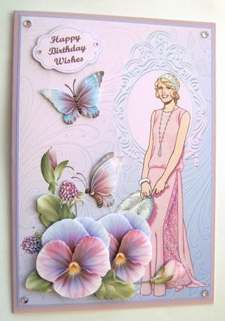 Pink Lady and Pansies by Margaret Scott