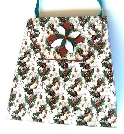 Large Gift Handbag - Christmas Flowers and Berries by Margaret Scott