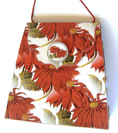 Large Gift Handbag - Red Poinsettias by Margaret Scott