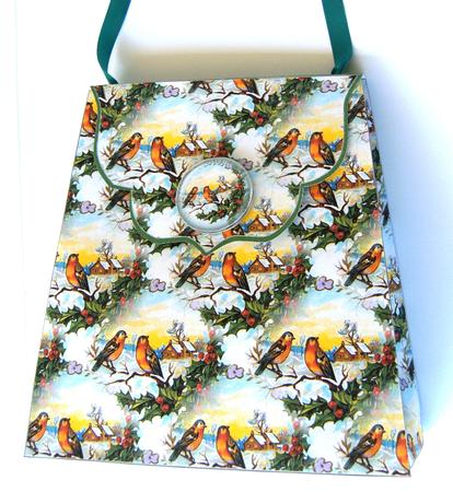 Large Gift Handbag - Christmas Birds by Margaret Scott