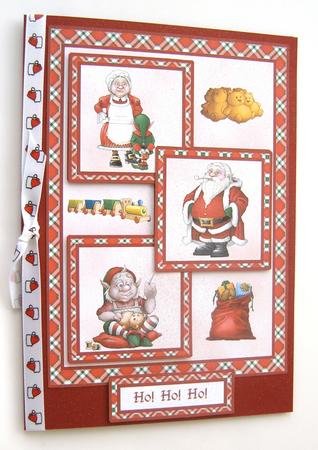 Three Squares - Christmas Santa by Margaret Scott