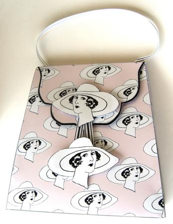 Large Gift Handbag - Art Deco Lady and Hat by Margaret Scott