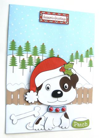 Patch the Dog Christmas Decoupage by Margaret Scott
