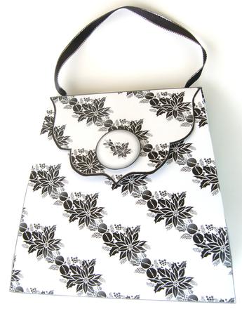 Large Gift Handbag - Monochrome Poinsettia by Margaret Scott