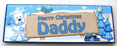 Xmas Daddy Teddy Tess Signpost Large Dl Easicut 3D Decoupage by Margaret Scott