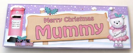 Xmas Mummy Teddy Tess Signpost Large Dl Easicut 3D Decoupage by Margaret Scott