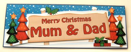 Xmas Mum & Dad Trees Signpost Large Dl Easicut 3D Decoupage by Margaret Scott