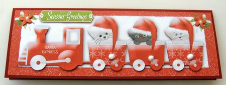Santas Express with Kitties in Santa Hats Dl by Margaret Scott