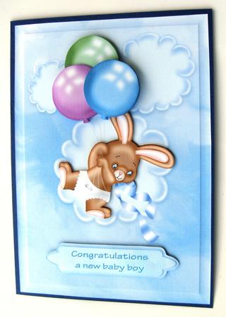 Baby Bunny Card Front by Margaret Scott