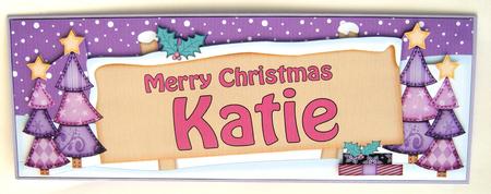 Xmas Katie Trees Signpost Large Dl Easicut Decoupage by Margaret Scott