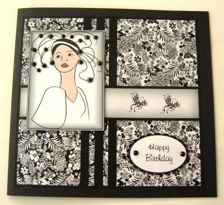 Monochrome Card Base and Sentiments by Margaret Scott
