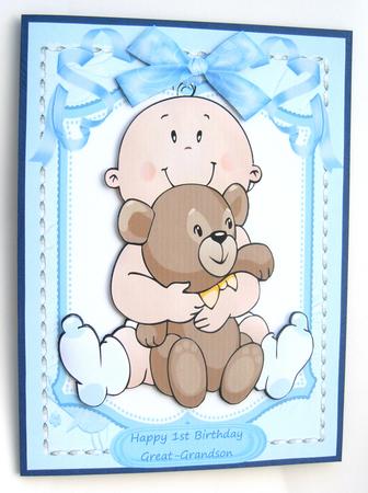 Happy 1st Birthday Little Boy by Margaret Scott