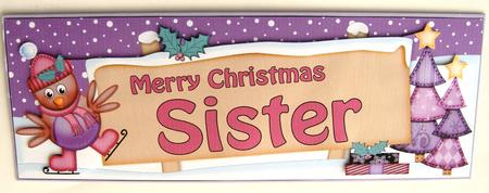 Xmas Sister Robin Signpost Large Dl Easicut 3D Decoupage by Margaret Scott
