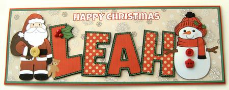Santa & Snowman Leah Large Dl by Margaret Scott