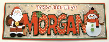 Santa & Snowman Morgan Large Dl by Margaret Scott