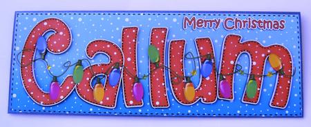 Merry Christmas Callum Xmas Lights Large Dl & 3D Decoupage by Margaret Scott