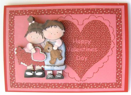 Little Sweethearts Card Front and Decoupage by Margaret Scott