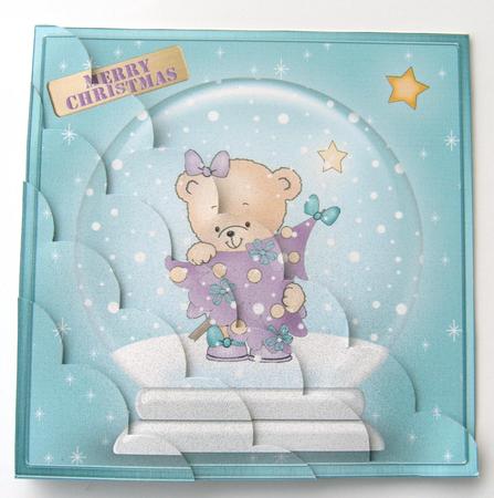 8 x 8 Rosie's Xmas Tree Snowglobe Kit with Scalloped Corners by Margaret Scott
