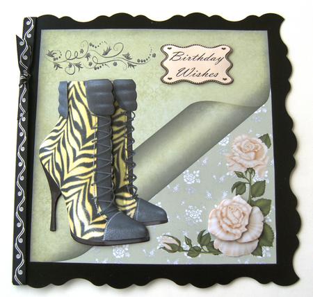 Lime & Black Birthday Boots by Margaret Scott
