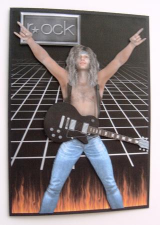 Rock Star Card Front with Decoupage by Margaret Scott