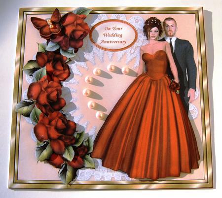 Lady in Red Anniversary Card by Margaret Scott