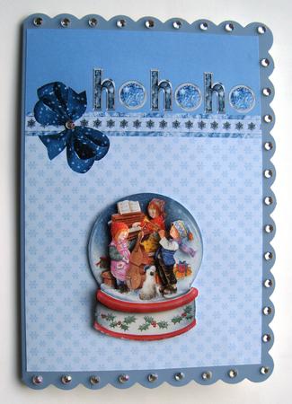 2 A5 Ho Ho Ho Card Fronts in Green & Blue by Margaret Scott