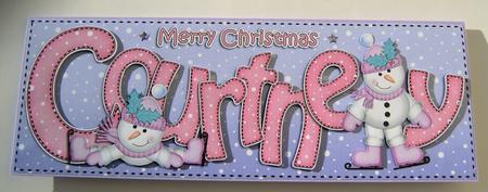 Merry Christmas Courtney Snowmen Large Dl & 3D Decoupage by Margaret Scott