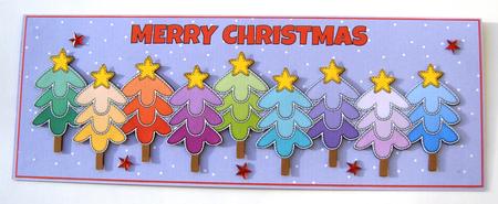 Multicoloured Christmas Trees Large Dl by Margaret Scott