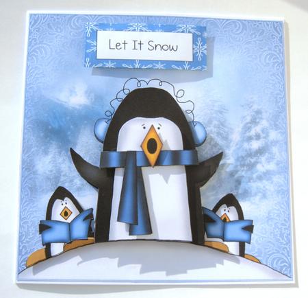 Caroling Penguins - Decoupage Mini Kit by Margaret Scott
