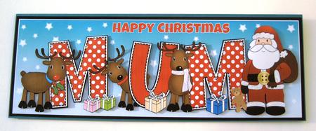 Santa and His Reindeers Mum Large Dl by Margaret Scott