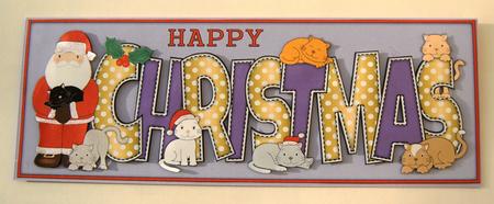 Christmas Cats with Santa Large Dl by Margaret Scott