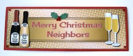 Christmas Champagne Neighbors Large Dl by Margaret Scott