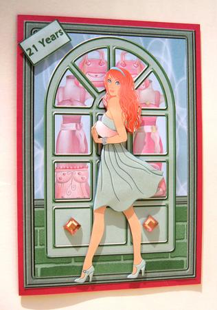 Birthday Shopping Card with Decoupage by Margaret Scott