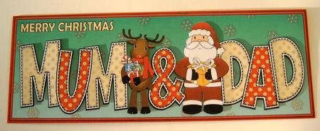 Santa & Rudolf with Presents Mum & Dad Large Dl by Margaret Scott