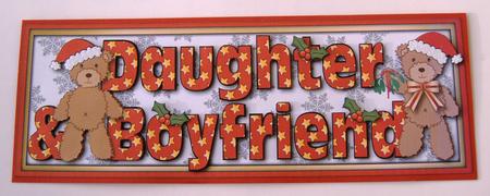 Christmas Teddies Daughter and Boyfriend Large Dl by Margaret Scott