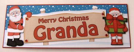 Xmas Granda Santa Signpost Lge Dl Easicut Decoupage by Margaret Scott