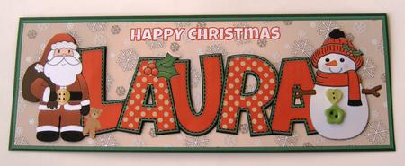 Santa & Snowman Laura Large Dl by Margaret Scott