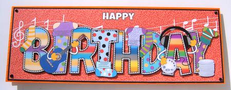 Music & Socks Birthday Large Dl by Margaret Scott