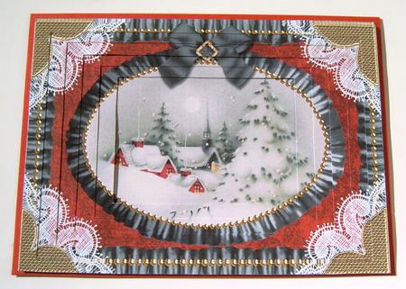 Christmas View Ruffle Card Topper A4 Tunnel Kit by Margaret Scott