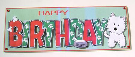 Jazz the Dog Birthday Large Dl by Margaret Scott