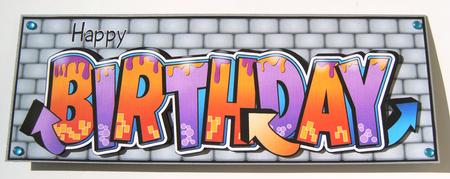Graffiti Birthday Large Dl by Margaret Scott