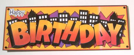 Urban Art Birthday Large Dl by Margaret Scott